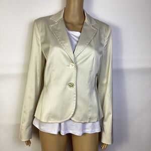 LINEAEMME Satin Cream Blazer Vintage Made in Italy Sz 8
